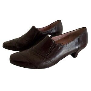 Beautifeel Rosaline Pump Shoes Size 41 Brown Leather Low Block Heel Shootie